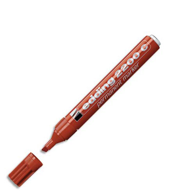 Marqueur indelebile Edding E 2200 - pointe biseautee - rouge