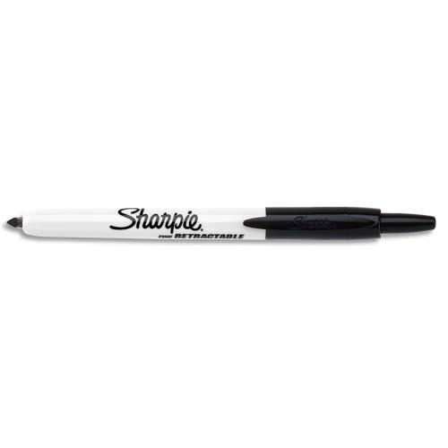 Marqueur permanent Sharpie - pointe ogive retractable - Noir de Papermate