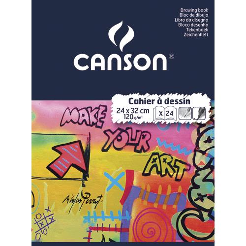 Cahiers de dessin Canson - 24x32 cm - piqure - 24 pages unies