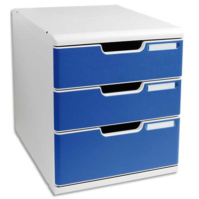 Module de classement Multiform - 3 tiroirs gris/bleu Modulo