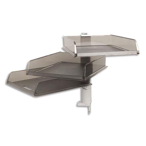 Colonne rotative de 3 corbeille a courrier Multiform - gris