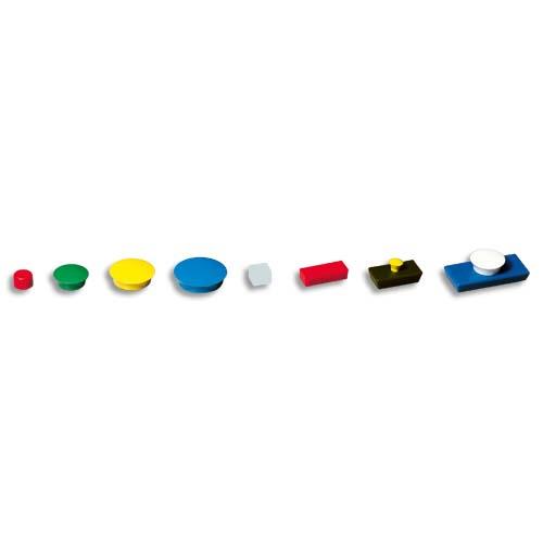 Aimants Wstar - diametre 27mm - formats ronds - coloris rouge - boite de 5
