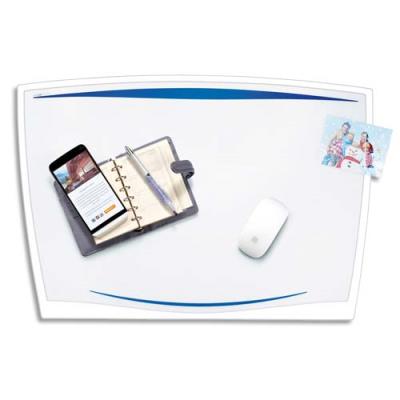 Sous main Cep Ice Blue en polypropylène avec rabat translucide - format 65,6 x 44,8 cm