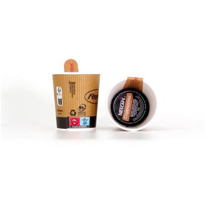 Gobelets operculés prédosés Papercup Nescafé Cappuccino 18 cl - Lot de 10