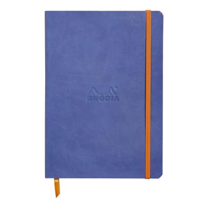 Carnet souple Rhodia Rhodiarama A5 -14,8 x 21 cm 160 pages lignées 90 g/m² - Couverture Saphir avec 