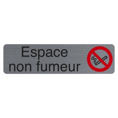 Plaque signalétique adhésive Exacompta Espace non fumeur - Rectangle Gris / Rouge