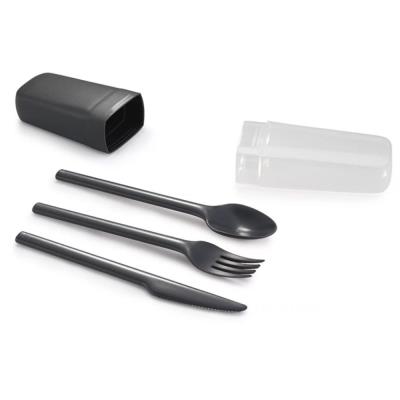 Set couverts de table réutilisables 3 pièces en PP - Gris