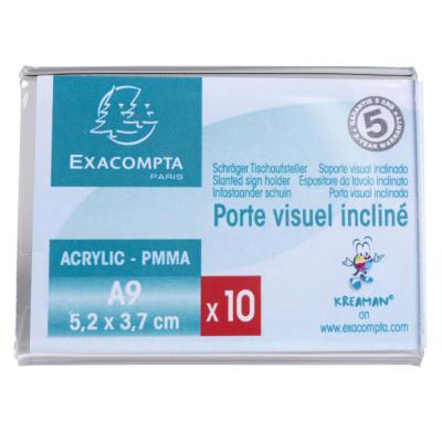 Présentoir de table horizontal incliné de carte de visite A9 Exacompta Cristal - Transparent - Lot d