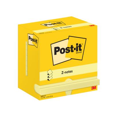 Notes Repositionnables Post-it Z-Notes rectangle Jaune 127 x 76 mm - lot de 12 blocs de 100 feuilles