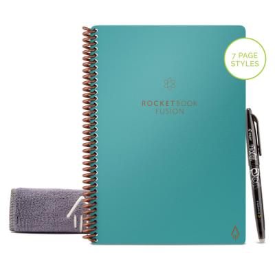 Cahier connecté Rocketbook Fusion Executive - A5 - réutilisable 42 pages - Bleu