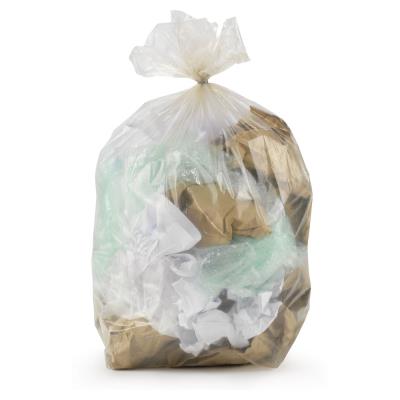 Sac poubelle recyclé 110 L - Transparent - Carton de 200