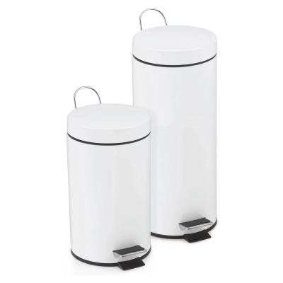 Poubelle à pédale en inox - 30L - blanc