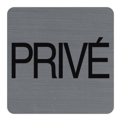 Plaque signalétique adhésive carrée Exacompta Privé - Gris