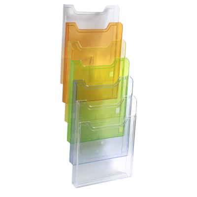 Présentoir de table vertical de prospectus Exacompta Cristal - 5 compartiments A4 - Transparent