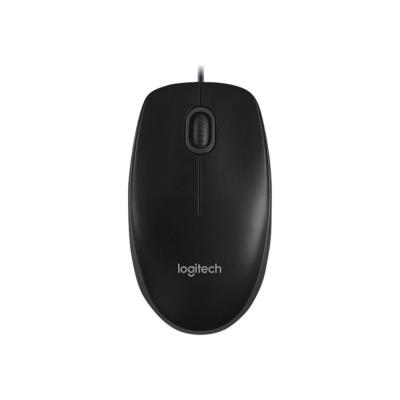 Souris filaire optique 3 boutons Logitech B100 - droitier ou gaucher - USB - Noir