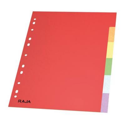 Intercalaires Raja - neutres - A4 - en carte lustrée - 225g - couleur - 6 onglets