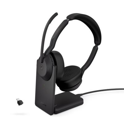 Casque sans fil Bluetooth USB-C Jabra Evolve2 55 MS Stéréo avec socle - Noir