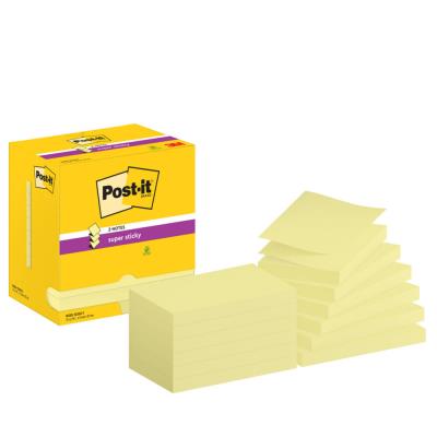 Notes Repositionnables Post-it Z-Notes Super Sticky rectangle Jaune 127 x 76 mm - lot de 12 blocs de