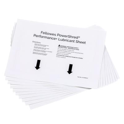 Feuilles de lubrification pour destructeur Fellowes Performance + - Lot de 10 feuilles