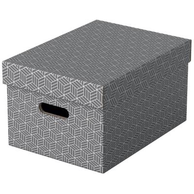 Boîte de rangement Esselte Home en carton recyclé Moyen format - Gris - lot de 3 boîtes