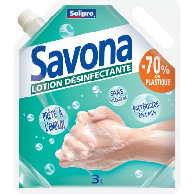 Recharge de lotion désinfectante Savona pour les mains - 3L