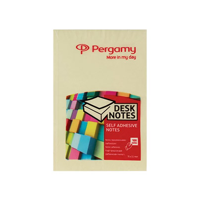 Feuilles repositionnables Pergamy - 7,6x5,1cm - bloc de 100 - coloris jaune pastel