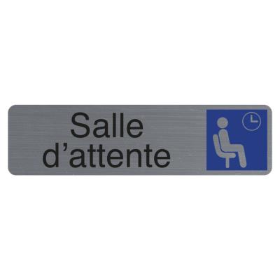 Plaque signalétique adhésive Exacompta Salle d'attente - Rectangle Gris / Bleu