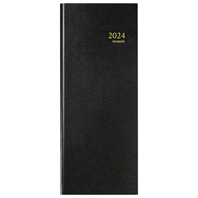 Agenda journalier Banquier Brepols - 15 x 34 cm - noir