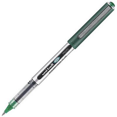 Roller Eye Micro UB-150 - bille fine de 0,5 mm - corps argent - encre verte