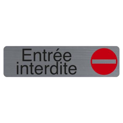 Plaque signalétique adhésive Exacompta Entrée interdite - Rectangle Gris / Rouge