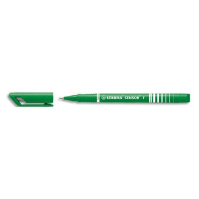 Stylo feutre Stabilo Sensor 189 - pointe ultra-fine baguée métal - encre verte - corps plastique
