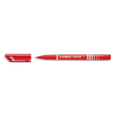 Stylo feutre Stabilo Sensor 189 - pointe ultra-fine baguée métal - encre rouge - corps plastique