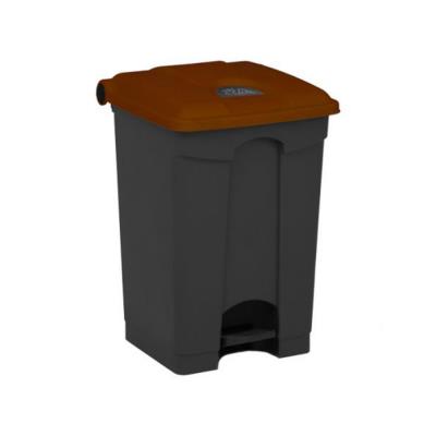 Collecteur à pédale de déchets avec couvercle - Brun - 45 l