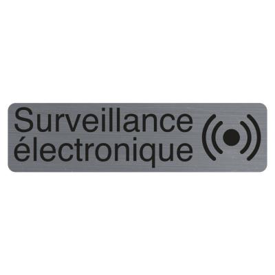 Plaque signalétique adhésive Surveillance Exacompta électronique - Rectangle Gris / Noir