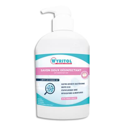 Savon liquide Wyritol antibactérien désinfectant doux pour les mains - sans parfum - 500 ml