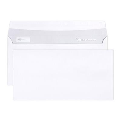 Enveloppe extra blanche Clairefontaine 114 x 229 mm 80g sans fenêtre - bande autoadhésive - paquet d