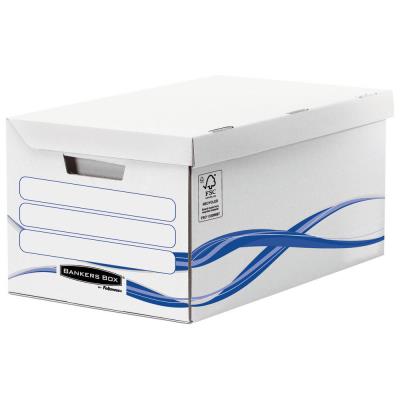 Caisse archives carton Bankersbox - pour format 24 x 32 cm, H. 280 mm x l. 554 mm x P. 356 mm - Blan