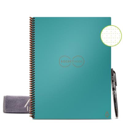 Cahier connecté Rocketbook Core Letter - A4 - réutilisable 32 pages à points - Bleu