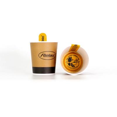 Gobelets operculés prédosés Papercup Thé citron 18 cl - Lot de 25