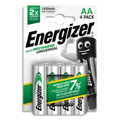 Pile Energizer AA HR6 Universel - rechargeable - 1300 mAh - blister de 4 piles