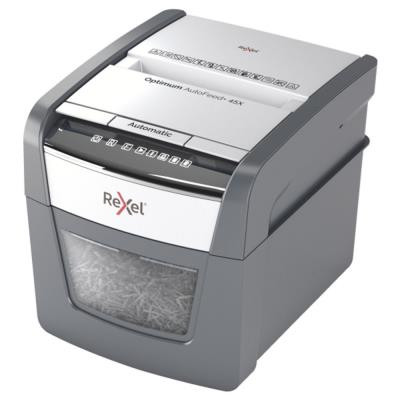 Destructeur de documents Rexel Optimum Auto+ 45X coupe croisée DIN P4 - 45 feuilles - Corbeille 20L 