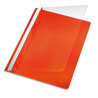 Chemise de présentation à lamelle Pergamy - A4 - polypropylène 17/100ème - coloris orange