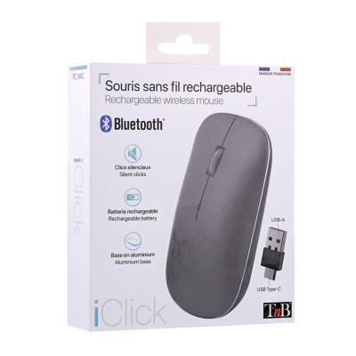 Souris sans fil 3 en 1 TNB Iclick - Bluetooth et dongle USB -A/USB-C - Bleu