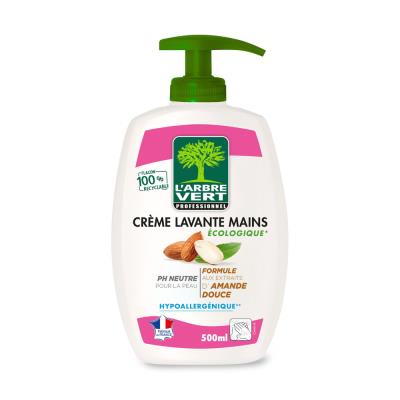 Crème lavante mains L'Arbre Vert parfum amande douce - Flacon 500 ml