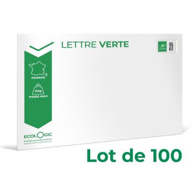 Enveloppes pré-timbrées LA POSTE - Lettre verte -J+3 - 162 x 229 mm - 50 g -Soumis à conditions - Lo