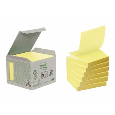 Mini-tour de Notes adhésives Post-It - 100 feuilles - papier recyclé - Z-Notes - jaune - 76 x 76 mm 