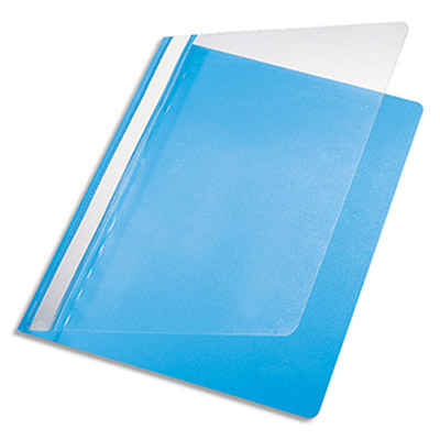 Chemise de présentation à lamelle Pergamy - A4 - polypropylène 17/100ème - coloris bleu clair