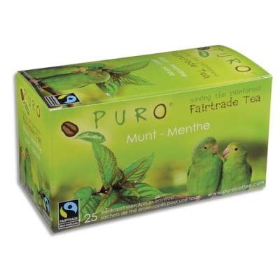 Thé à la menthe Puro - commerce équitable - boîte de 25 sachets