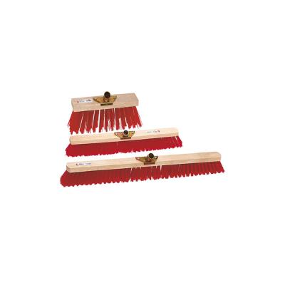 Tête de balai extérieur PVC Brosserie Thomas - monture bois 80 cm - Rouge