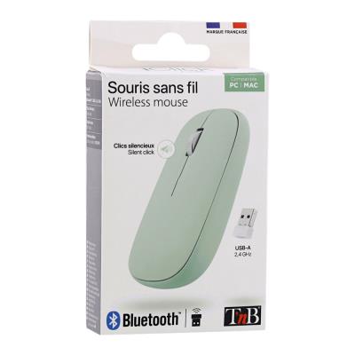 Souris sans fil 2 en 1 TNB Iclick - Bluetooth et dongle USB - Vert